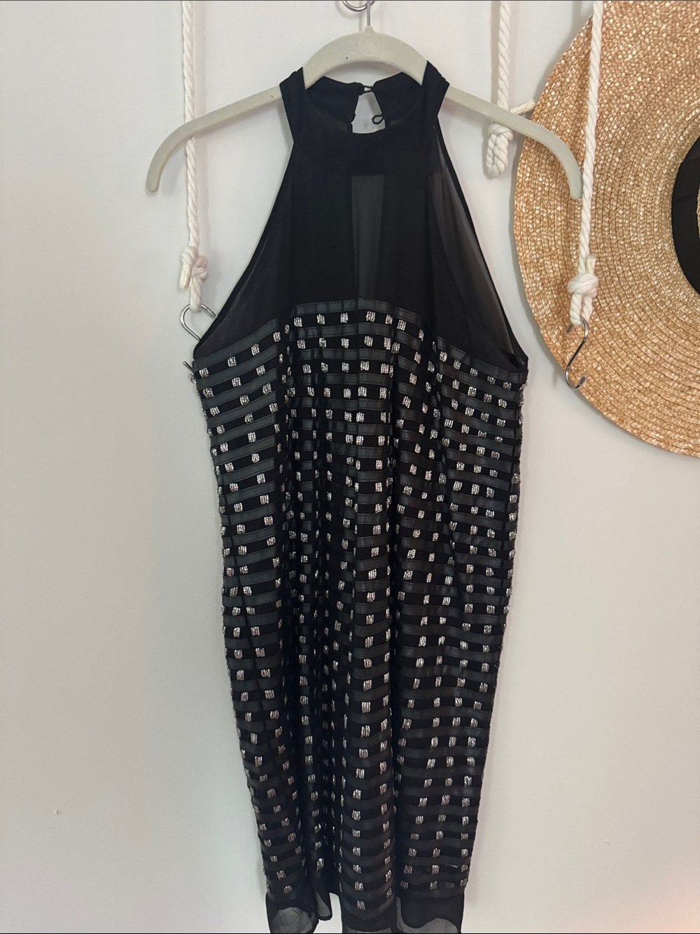 NBD Black Beaded Cocktail Dress